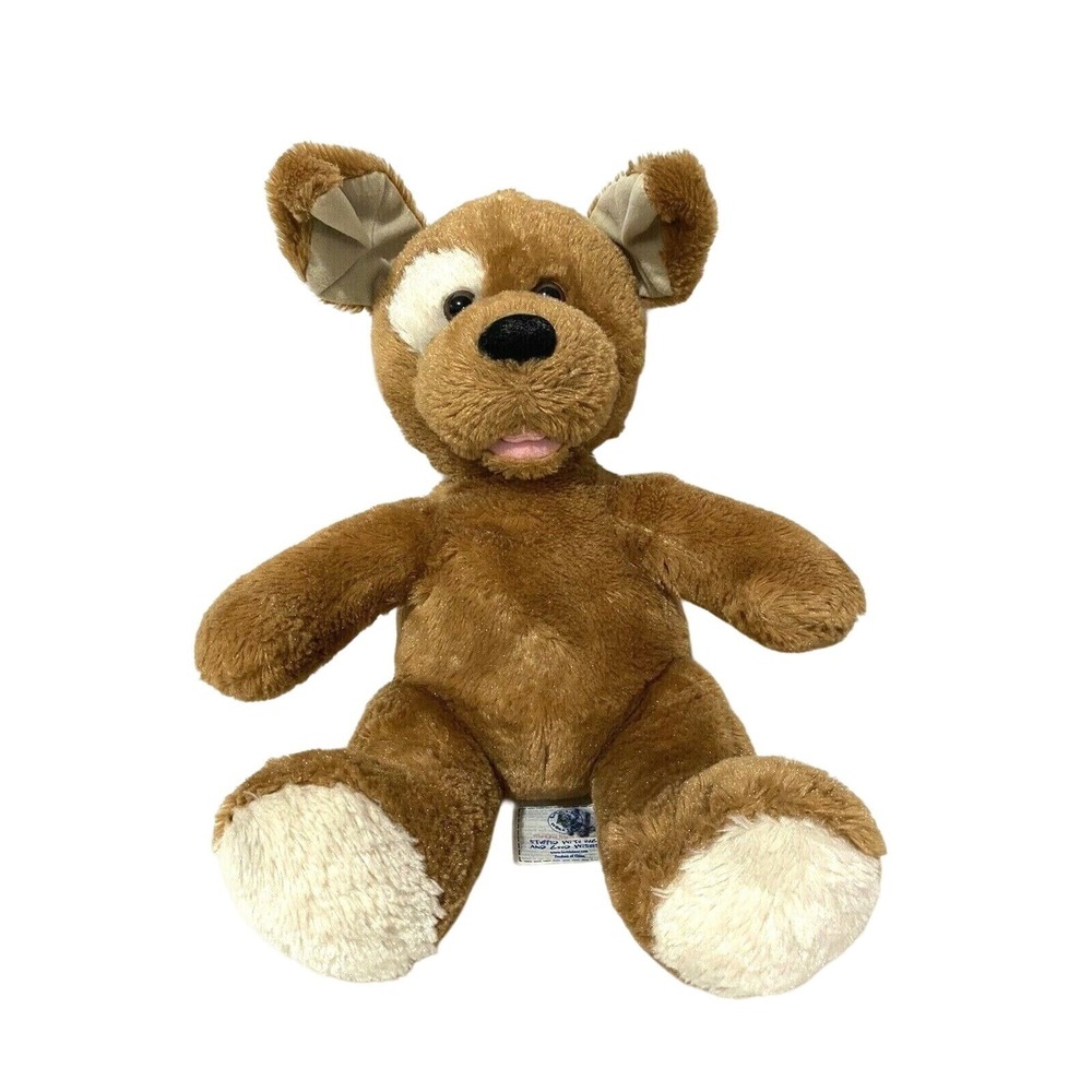 Vtg‎ Build a Bear Brown Sugar Puppy Dog Plush 14" Spot Eye Stuffed Animal Soft
